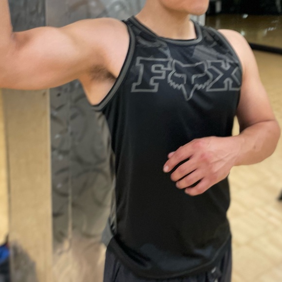 FOX ACTIVE WEAR MEN RACING THICK FABRIC SLEEVELESS TANK TOP SHIRT STRETCHY SPORT - Picture 4 of 16